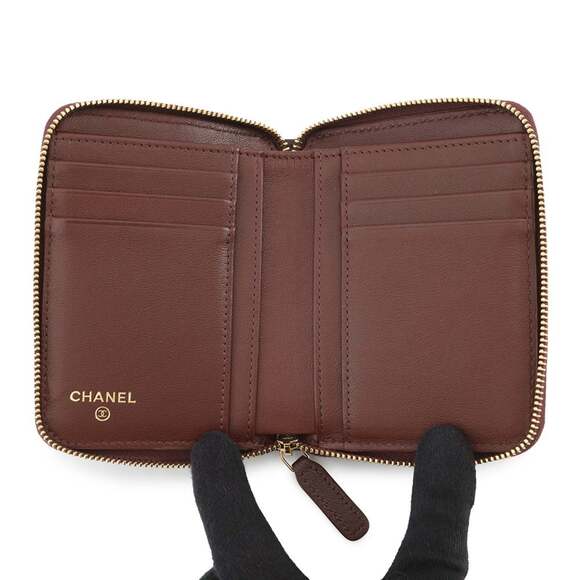 CHANEL Authentic Brown Logo Wallet - Picture 4 of 14